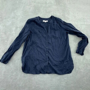 Loft Shirt Long Sleeve Button Down Womens L Blue 2478
